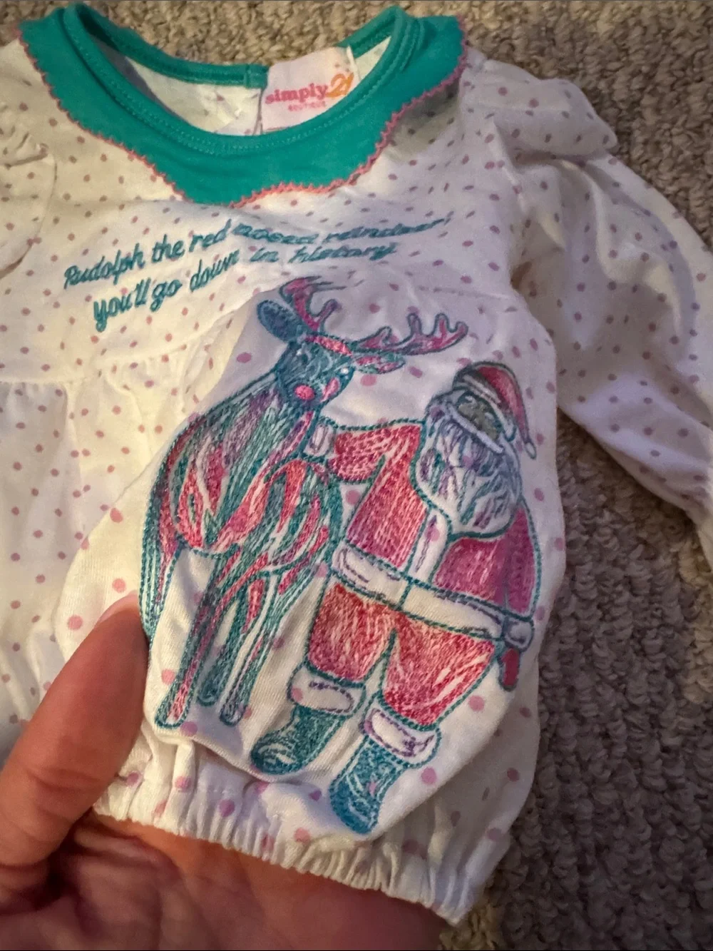 White and Green Holiday Baby One-Piece Bodysuit